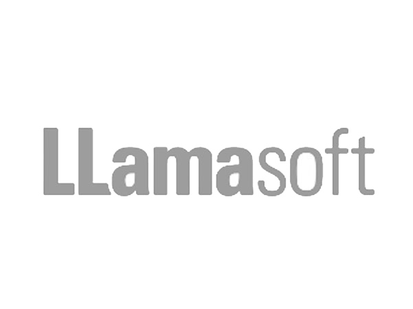 llamasoft logo caricatures at software conference