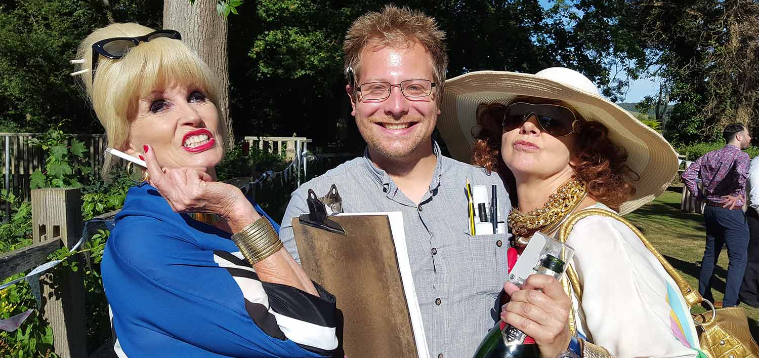 Absolutely Fabulous Patsy and Eddy groping the Caricaturist
