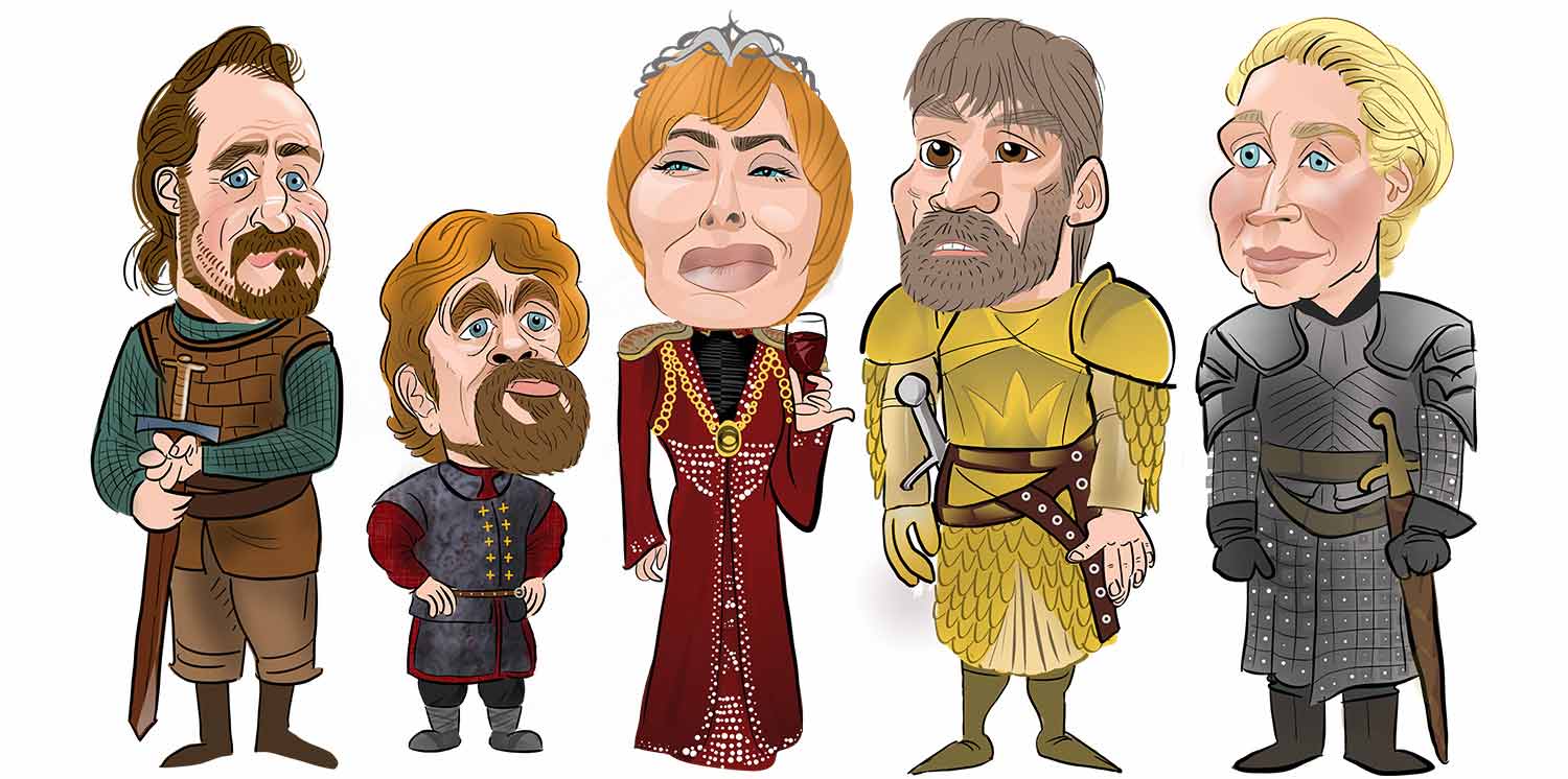 Game of Thrones caricature. House Lanister Caricature