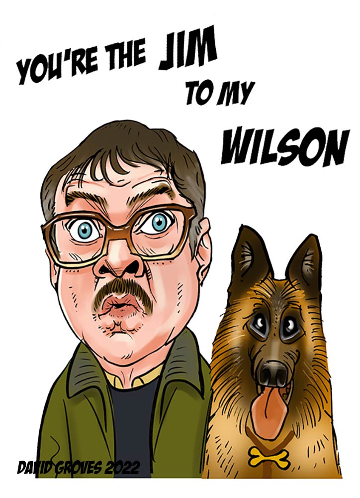 Jim and Wilson from friday night dinner as a caricature