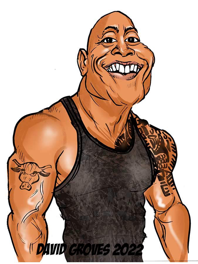 dwayne johnson caricature