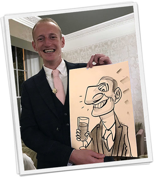 simply drawing of a wedding guest and he loves it