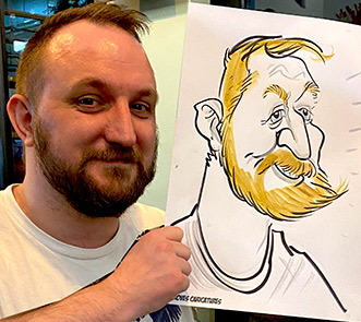 fun entertaining portrait beard to the right