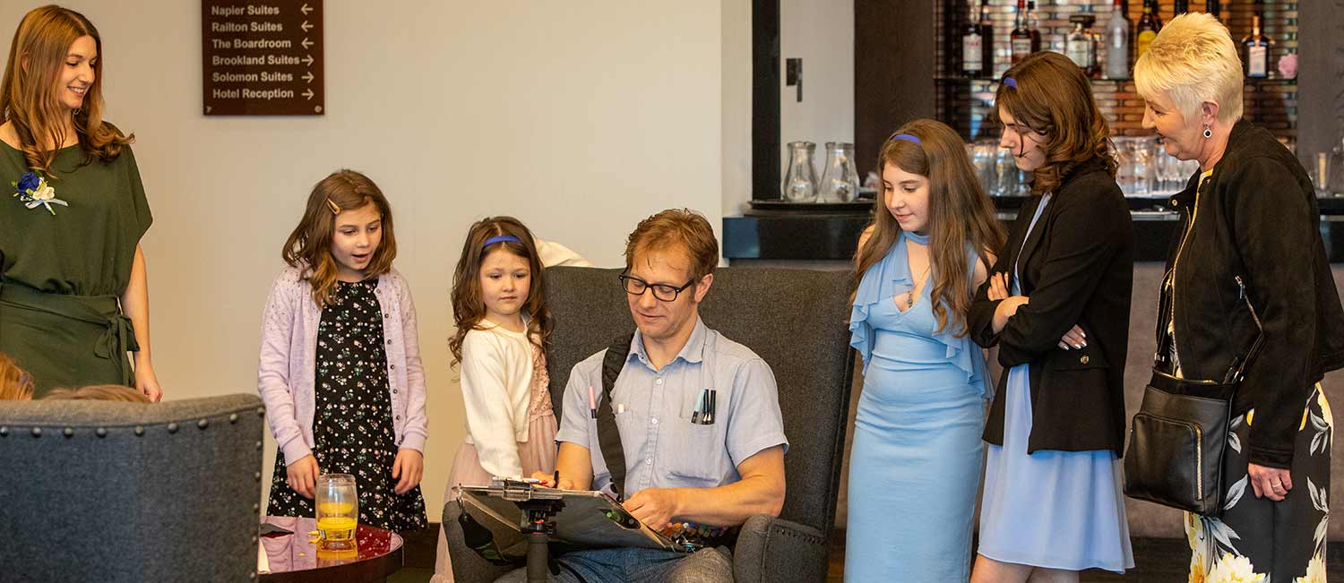 kids watching the artist