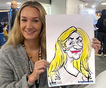 brighton Seo conference caricature LinkHQ