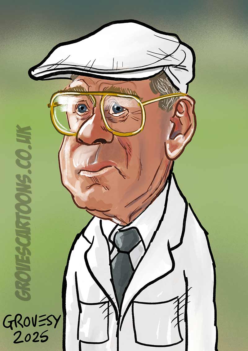 dickie bird caricature drawing