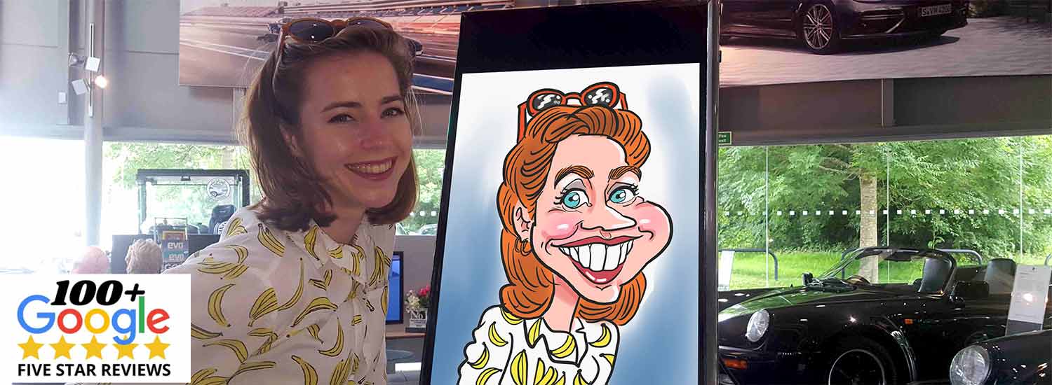 car showroom caricature