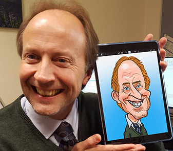 NHS digital cartoon caricature