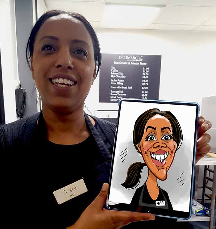 cafe staff digital cartoon